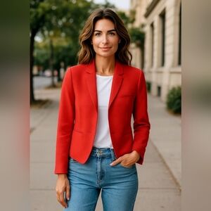 Retro Bright  Orange Basketweave Cropped Jacket NWOT size 8